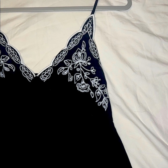 Black Embroidered Spaghetti Strap Top - Picture 2 of 4